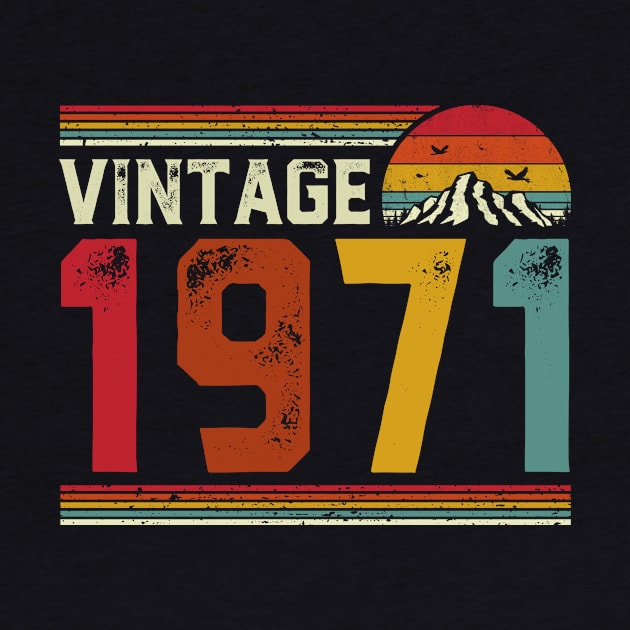 Vintage 1971 Birthday Gift Retro Style by Foatui